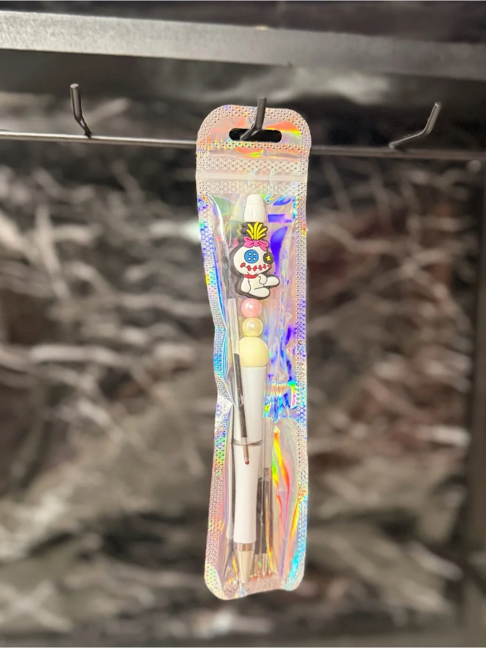 Stitch Voodoo Doll Focal Bead Pen Black & Blue Ink
